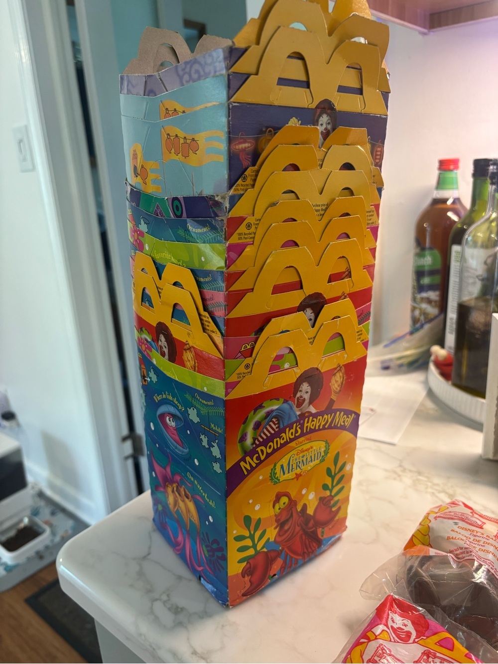 McDonald's Multicolor Happy Meal Box Stack with Yellow Handles